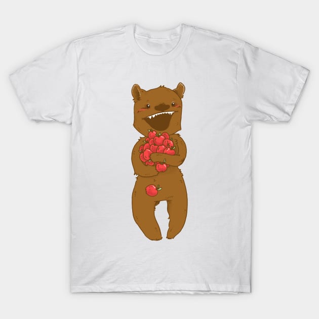 Bear Loves Apples T-Shirt by SimplyKitt